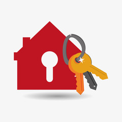 house shape safety lock and keys system security design 