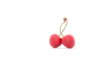 Ripe cherry on a white isolated background