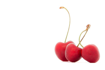 Ripe cherry on a white isolated background