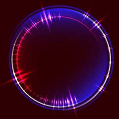 Abstract background with glowing circle frame.