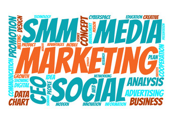 SMM – social media marketing word cloud concept
