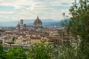 Fototapeta na wymiar Florence's Duomo dominates the city's skyline