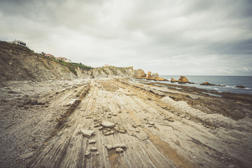 Bare rocks on Arnia beach