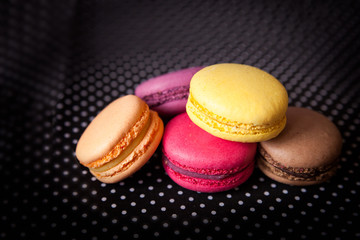 Vanilla yellow and peach macarons