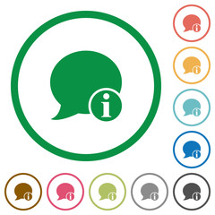 Blog comment info outlined flat icons