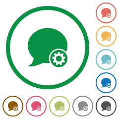 Blog comment settings outlined flat icons