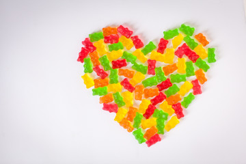 Gummi Jelly candies in a heart shape