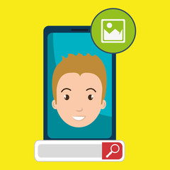 man online search app vector illustration eps 10
