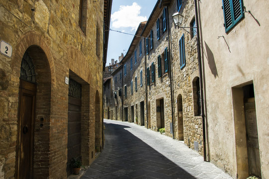 Narrow stone street in Tuscany, Italy
