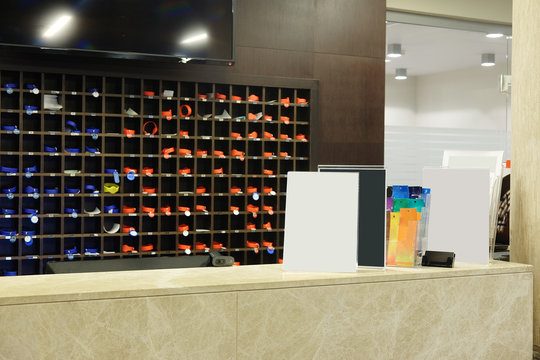 Reception of a fitness center, spa, swimming pool and so on