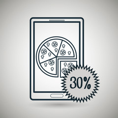 smartphone pizza discount icon vector illustration eps10