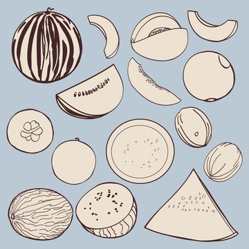 Melons set graphics