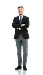 Successful business man on white background