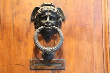 Very old vintage Italian hand door knocker and mailbox