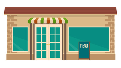 Cafe. Flat vector illustration. Isolated on white background.