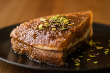 Turkish Traditional Dessert Ekmek Kadayifi / Bread Pudding