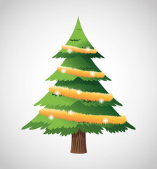 pine tree plant icon. Merry christmas decoration. Isolated design. Vector illustration
