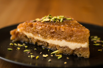 Turkish Traditional Dessert Kaymakli Ekmek Kadayifi / Bread Pudding