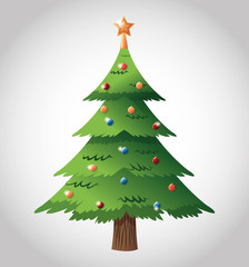 pine tree plant icon. Merry christmas decoration. Isolated design. Vector illustration