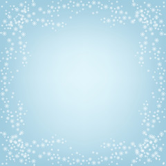 Seamless texture of snowflakes on a blue background