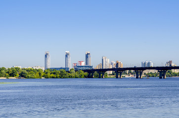 View of Kiev, Ukraine.Banks of the Dnieper river and town.