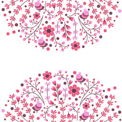 Set of vector floral frames. Cute collection of wreaths made of hand drawn leaves and flowers. Vintage set for invitations. save the date cards and other.