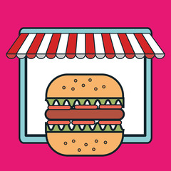 store market shop burger vector illustration eps10