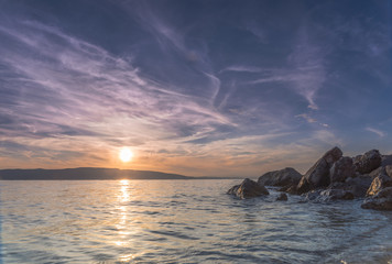 Fototapeta na wymiar Sunset on the Adriatic coast Croatia