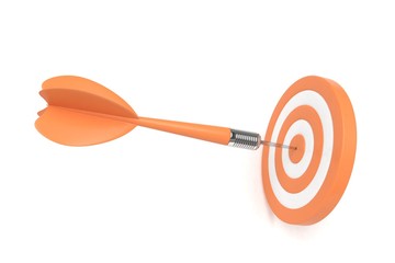 arrow darts in target. 3d rendering.