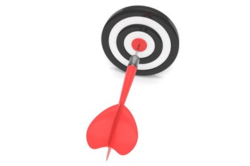 arrow darts in target. 3d rendering.