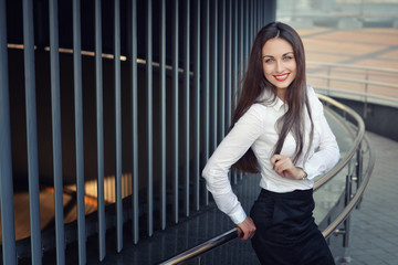 Beauty smiling business girl (teacher, student, schoolgirl)