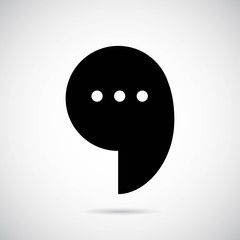 Fototapeta premium Dialog icon Dots on gray background. Vector art.