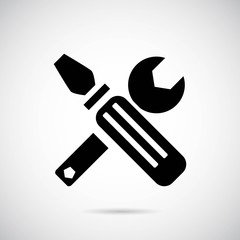 Tool icon on gray background. Vector art.