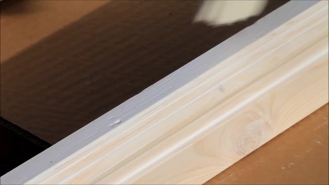 painting wood surface with white color
