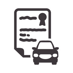 car insurance seal stamp protection security accident icon. Flat and Isolated design. Vector illustration