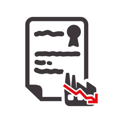 factory industry plant insurance seal stamp protection security accident icon. Flat and Isolated design. Vector illustration