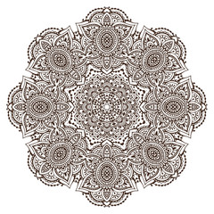 Abstract vector round lace design mandala
