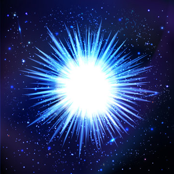 vector illustration. abstract background cosmos. the explosion of a star in space to the galaxy. Stars, meteorites, nebula.