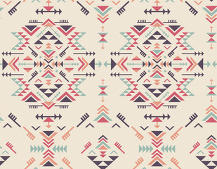Kleurrijk etnisch naadloos patroon met geometrische vormen.