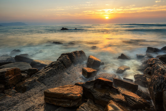 Sunset at Barrika beach