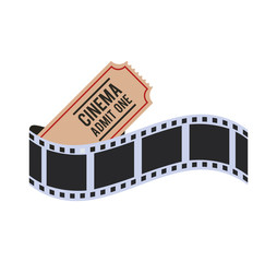 Fototapeta na wymiar film strip ticket cinema movie entertainment show icon. Flat and Isolated design. Vector illustration
