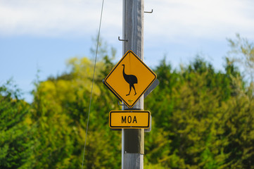 Moa Warnschild - moa raod sign 