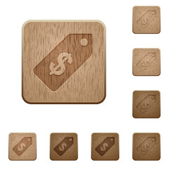 Dollar price label wooden buttons