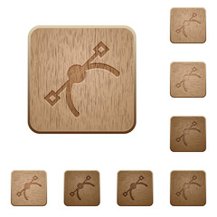 Vector symbol wooden buttons