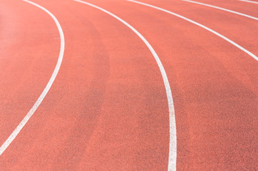 turning running track on a stadium; background