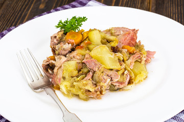 Stew  Zucchini, Eggplant, Peppers and Carrots with Pork