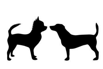 Vector silhouette of dog.