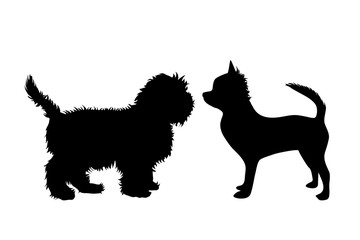 Vector silhouette of dog.