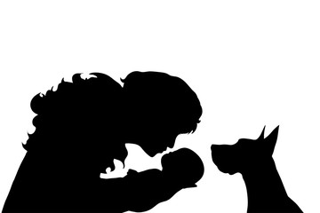 Vector silhouette of family.