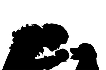 Vector silhouette of family.